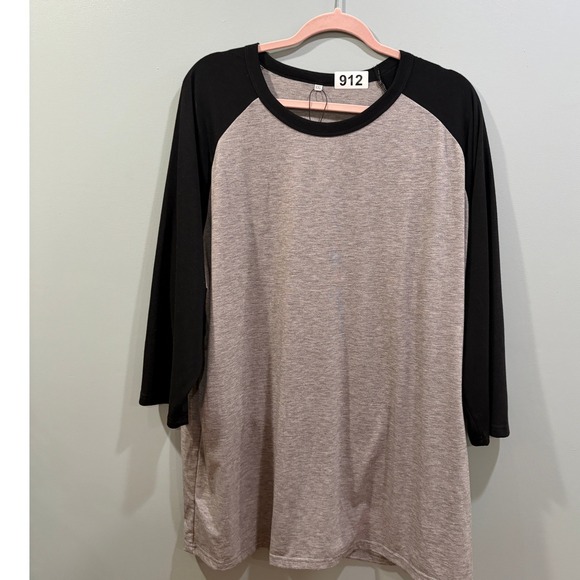 Kuukey Other - Kuukey Mens Raglan Baseball Tee Gray Black 3/4 Sleeve Shirt XXL New